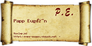 Papp Eugén névjegykártya